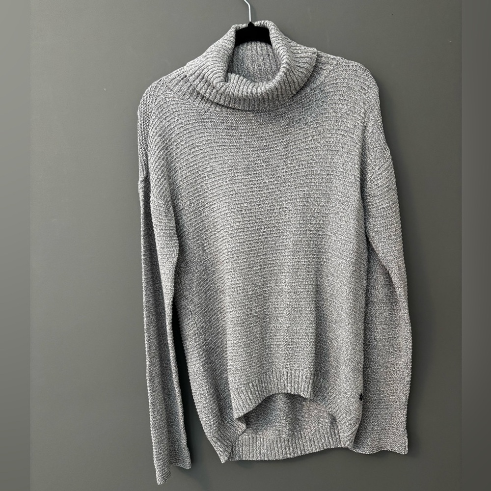 William Rast Gray Rolled Turtleneck Sweater